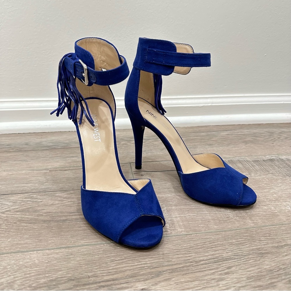 Nine West royal blue suede high heels